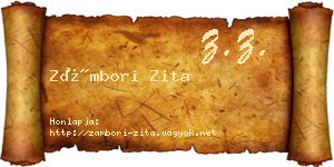 Zámbori Zita névjegykártya
