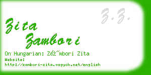 zita zambori business card